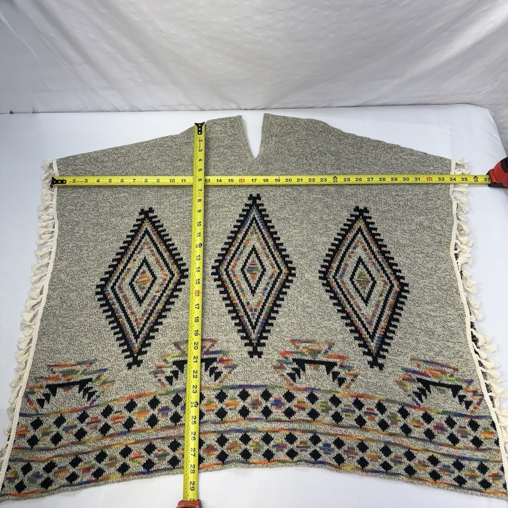 VTG Poncho Gene Accessories One Size Western Rodeo Aztec Cowgirl Tassel Fringe - Picture 9 of 9